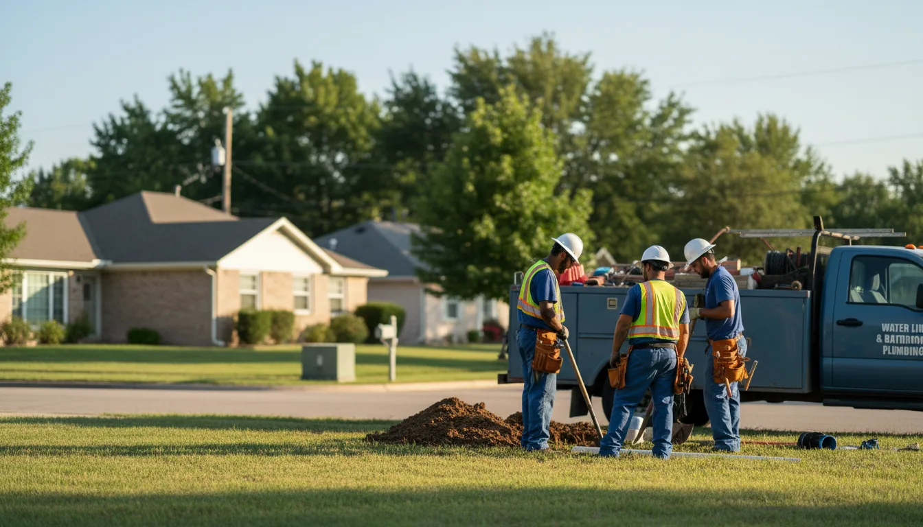 Residential water line and bathroom plumbing service in Boswell, IN
